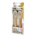 Cucchiaini in Silicone con Bambù - 2pz BEIGE /confezione/